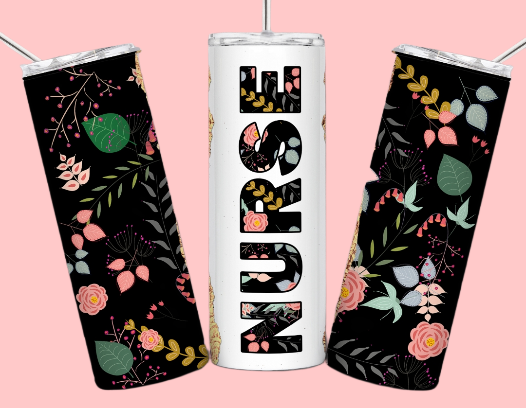 NURSE Tumbler, Sublimation Skinny Tumbler, Personalized Gift, Birthday Gifts
